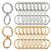 20Pcs 4 Styles Zinc Alloy Spring Gate Rings FIND-GA0007-10-1