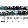 Faceted Round Dyed Natural Fire Crackle Agate Beads Strands G-D769-8mm-04-4