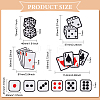 10Pcs 10 Style Dice & Playing Card Shape Cloth Embroidery Applqiues PATC-FG0001-38-2
