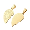 201 Stainless Steel Split Pendants STAS-F368-05G-2