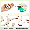  24pcs 12 Styles Unfinished Natural Poplar Wood Filigree Joiners Links WOOD-TA0001-81-3