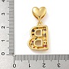 Brass Micro Pave Cubic Zirconia European Dangle Charms KK-P281-01G-B-3