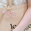 1Pc Bowknot & Strawberry Alloy Enamel with Plastic Pendant Keychain KEYC-LP0001-15-3