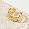 Brass Micro Pave Cubic Zirconia Cuff Open Rings RJEW-C163-15G-3
