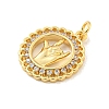 Brass Micro Pave Clear Cubic Zirconia Pendants KK-U007-01G-02-2