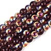 Electroplate Transparent Glass Beads Strands EGLA-Q132-4MM-A11-1