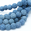 Natural Lava Rock Round Bead Strands G-I124-8mm-11-4