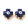 Golden Tone Brass Enamel Beads KK-E048-01G-06-2