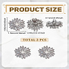 2Pcs Rack Plating Brass Micro Pave Clear Cubic Zirconia Buttons BUTT-LP0001-25-2
