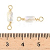 Electroplate Glass Faceted Rectangle Connector Charms KK-C097-05G-03-3