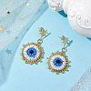 Synthetic Blue Goldstone Ear Studs EJEW-MZ00238-2