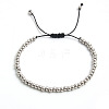 Adjustable Electroplate Titanium Stainless Steel Beads Braided Bead Bracelets for Women Men DG2907-5-1