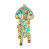 304 Stainless Steel Enamel Pendants STAS-OY019-37G-3