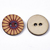 2-Hole Printed Wooden Buttons BUTT-ZX004-01A-02-2