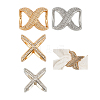 4Pcs 4 Styles Zinc Alloy Rhinestone Scarf Clips AJEW-DR0002-42-1