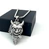 Vintage Punk 304 Stainless Steel Cow Devil Pendant Necklaces for Men QK5762-5
