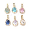 Brass Micro Pave Cubic Zirconia Pendants KK-Z139-09G-1