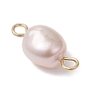 Natural Cultured Freshwater Pearl Potato Links Connector Charms PALLOY-JF04790-4