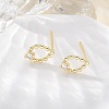 Brass Glass Stud Earrings EJEW-Q014-22G-4