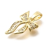 Brass Clear Cubic Zirconia Pendants X-KK-B187-05G-2