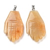 Natural Topaz Jade Carved Pendants G-K369-01P-02-1