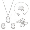 Oval Alloy & Plastic Pearl Jewelry Sets WGB491C-24-4