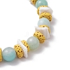 Round Natural Amazonite Beads Stretch Bracelets BJEW-JB11818-01-4