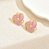 Stainless Steel Enamel Woven Stud Earrings LS-DE9374-3-1