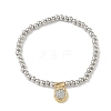 Brass Oval Charms Bracelets BJEW-B148-03A-03-4