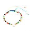 Electroplate Glass Nylon Thread Braided Bead Bracelets for Mom and Daughter BJEW-JB06359-03-2
