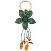 Leather and Alloy Keychain HJEW-WH20022-04A-02-6