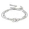 Tarnish Resistant 304 Stainless Steel Paperclip Chains & Cable Chain Bracelet Sets AJEW-U005-05F-P-1