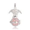 Silver Color Plated Brass Hollow Round Cage Pendants LS-KK-J248-03S-1
