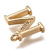 Brass Micro Pave Clear Cubic Zirconia Charms ZIRC-B002-39G-M-3