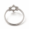 Non-Tarnish 304 Stainless Steel Star of David Adjustable Ring for Women RJEW-B027-13P-3