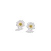 925 Sterling Silver Daisy Stud Earrings for Women EJEW-BB72415-A-5