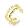 Real 18K Gold Plated Brass Micro Pave Cubic Zirconia Open Cuff Rings RJEW-M170-06G-02-1