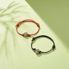 2Pcs 2 Colors Alloy Tree of Life Beaded Cord Bracelets Set BJEW-JB08113-01-2