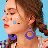 ANATTASOUL 6 Pairs 6 Colors Donut Resin Dangle Earrings with Iron Pins for Women EJEW-AN0004-14-6