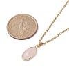 Natural Rose Quartz Oval Pendant Necklace NJEW-JN04487-01-3