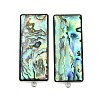 304 Stainless Steel Pave Natural Paua Shell Stud Earring Findings STAS-Z125-04P-1
