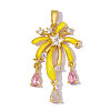 Brass Micro Pave Pink Cubic Zirconia Pendants CU-OY001-69G-1