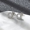 304 Stainless Steel Micro Pave Clear Cubic Zirconia Stud Earrings STAS-Z107-01P-02-2