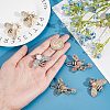 Gorgecraft 6Pcs 6 Style Bee Shape Enamel Pin Brooches with Rhinestone JEWB-GF0001-26-3