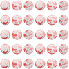 30pcs Round with Paw Pattern Silicone Focal Beads SIL-SC0002-03C-1
