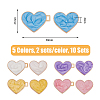 10 Sets 5 Colors Heart Alloy Adjustable Jean Button Pins DIY-FG0004-95-2