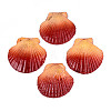 Spray Painted Natural Scallop Shell Big Pendants SSHEL-T017-14D-1