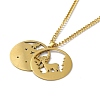 304 Stainless Steel Double Layer Pendant Necklaces LS-NJEW-D047-02G-3
