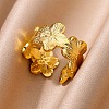 304 Stainless Steel Adjustable Open Cuff Rings for Women RJEW-U060-03B-G-1