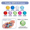 90Pcs 9 Colors Matte Spray Painted Acrylic Beads OACR-TA0001-79-4